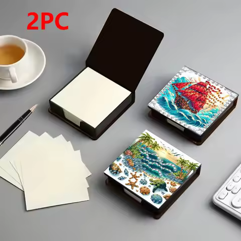 1 DIY diamond crystal painting set paper flip label box ocean pattern, suitable for reading, office work and study
