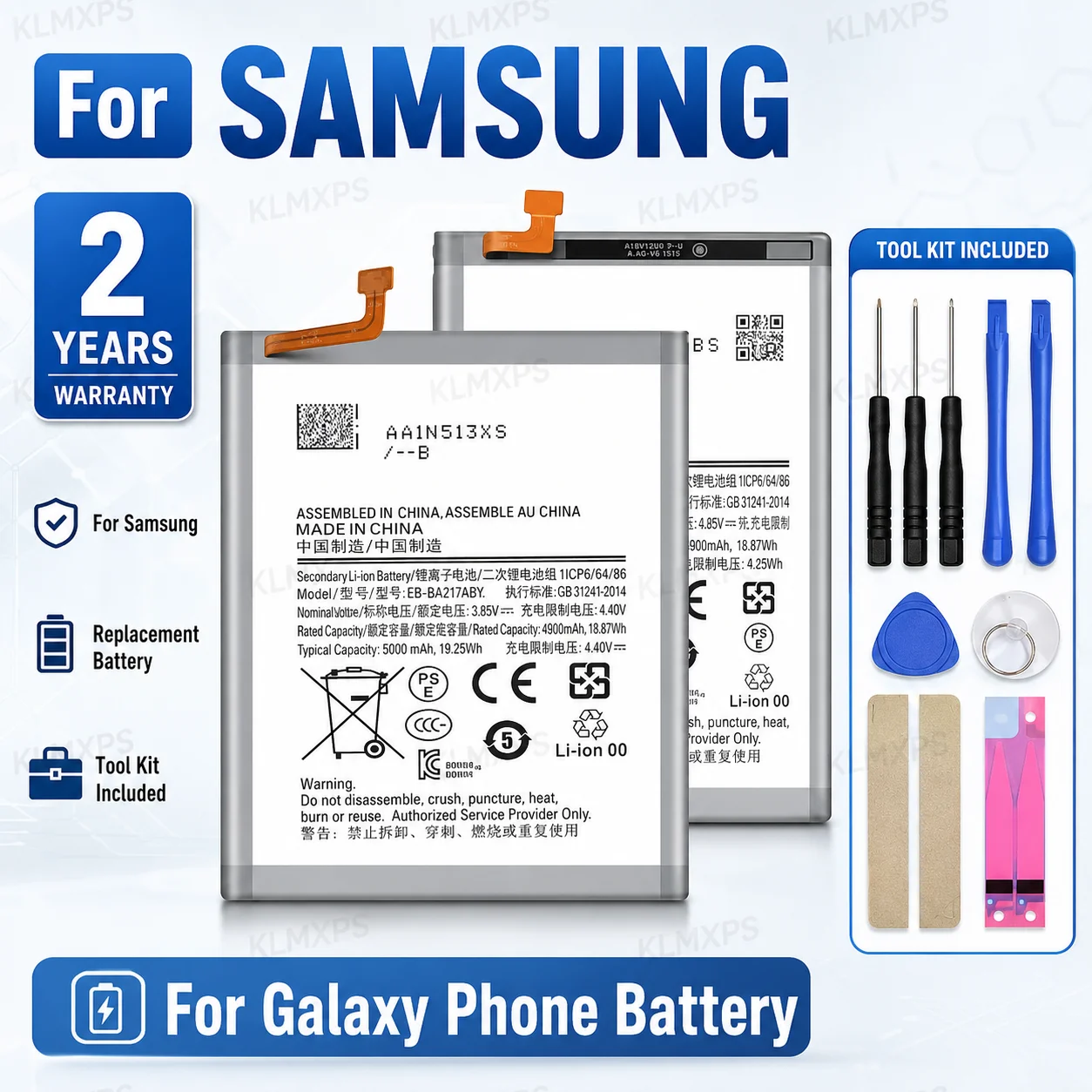 DIY Replacement Battery + Tool Kit For Samsung Galaxy A10 A11 A12 A20 A21S A30 A40 A50 A51 A60 A70 A71 A72 A80 A90 A9S Phone Rep
