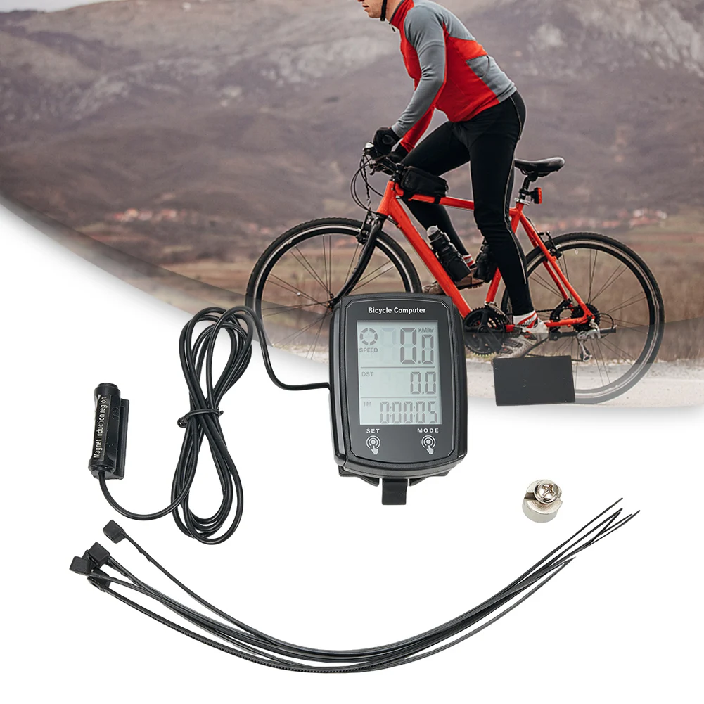 

Waterproof Bicycle Wired Speedometer Bikes LCD Computer Speed Odometer English Cycling Speed Counter Table Bicycle Parts