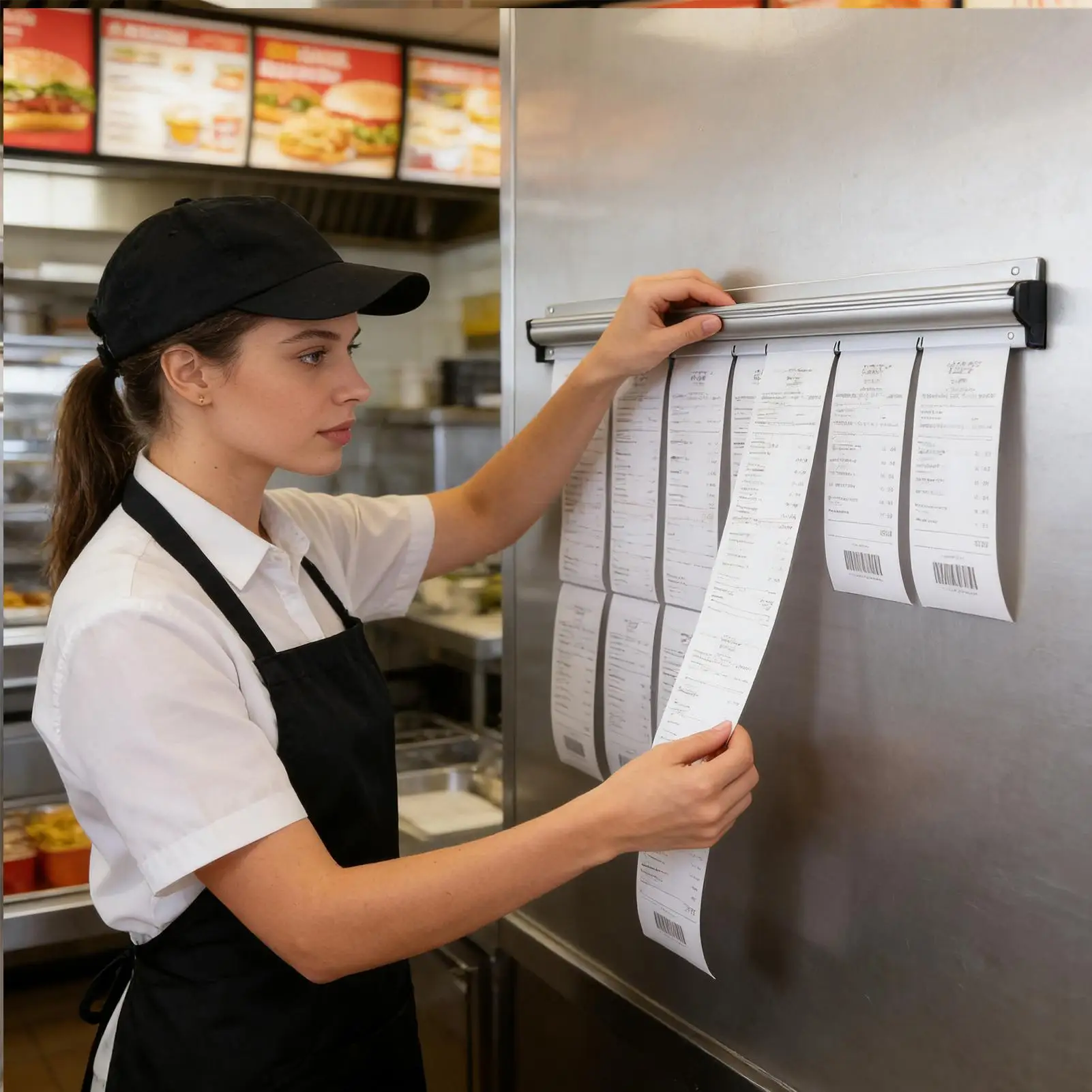 Aluminum Alloy Wall-mounted Sticked Take-out List Receipt Clip Hanging Ticket Order Invoice Paper QR Holder Restaurant Menu Clip