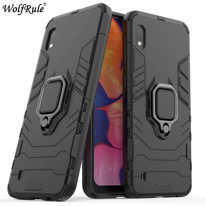 For Samsung Galaxy A10 Phone Case TPU Hard PC For Samsung A10 Mobile Case Ring Holder Stand Magnetic Armor Case SM-A105F 6.2