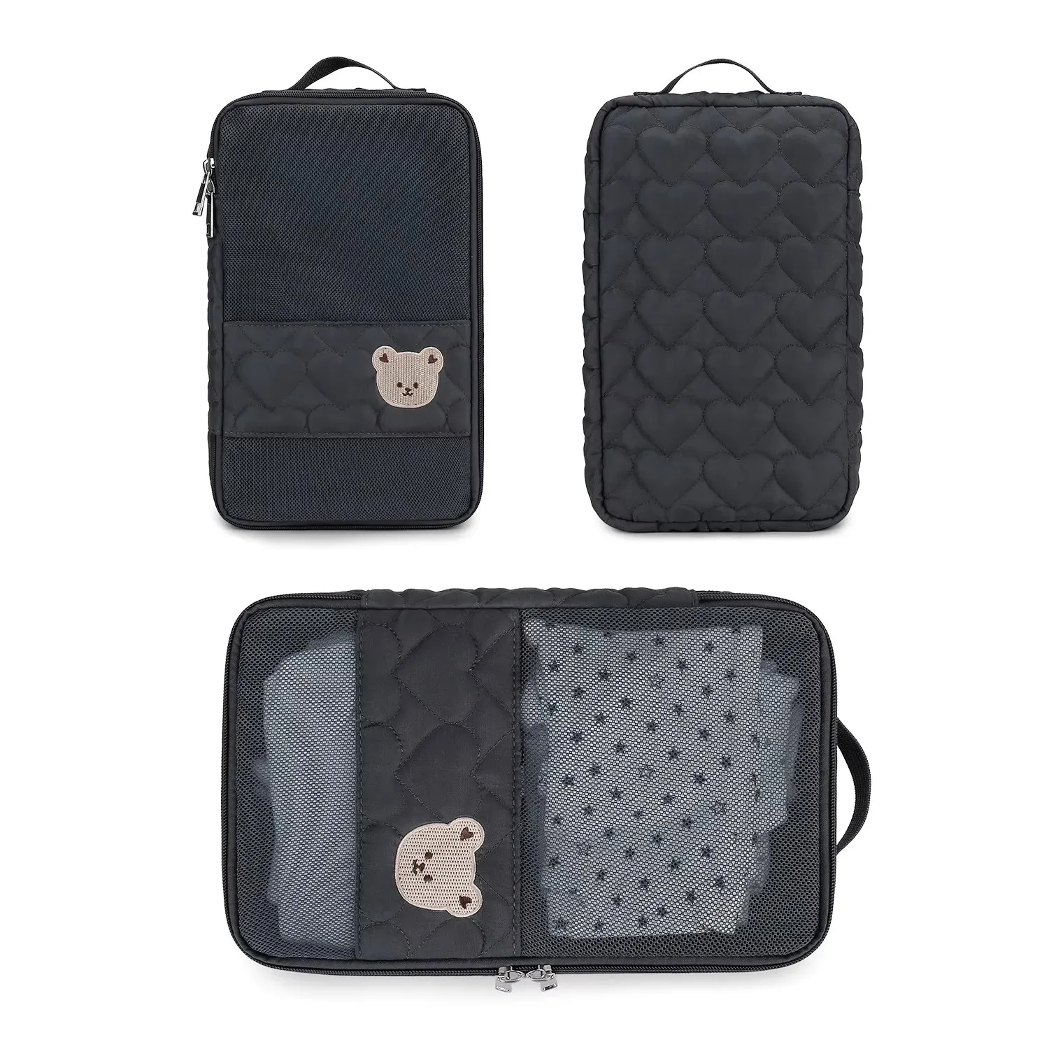 Fotografia 7: Saco de fraldas de bebê portátil à prova dwaterproof água itens do bebê organizador zíper viagem saco de mamãe fraldas fraldas caddy armazenamento itens essenciais do bebê
