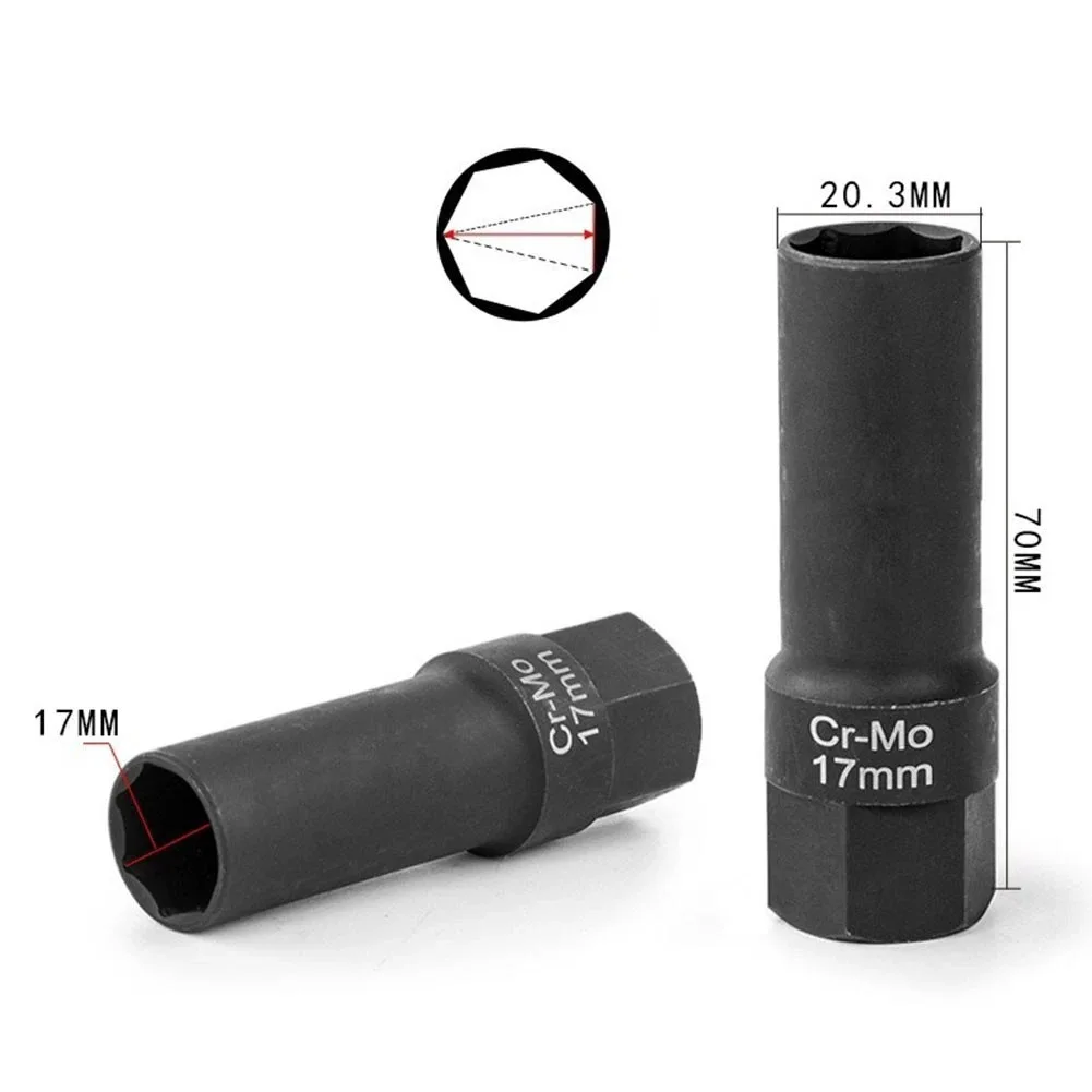 17mm 7-Spline Wheel Lock Socket Anti-Theft Lug Nut Key for Modified Car Rim Tire