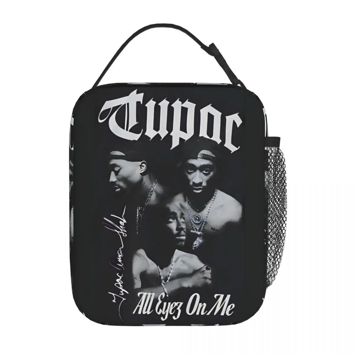 Rapper Tupac Insulated Lunch Bag Cooler Bag  Meal Container 2pac Hip Hop Leakproof Tote Lunch Box Bento Pouch Work Outdoor