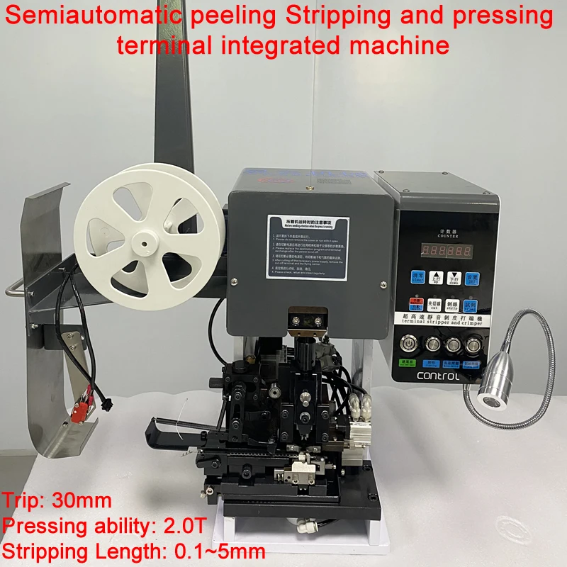 High speed mute terminal machine Terminal Machine Semiautomatic peeling Stripping and pressing terminal integrated machine