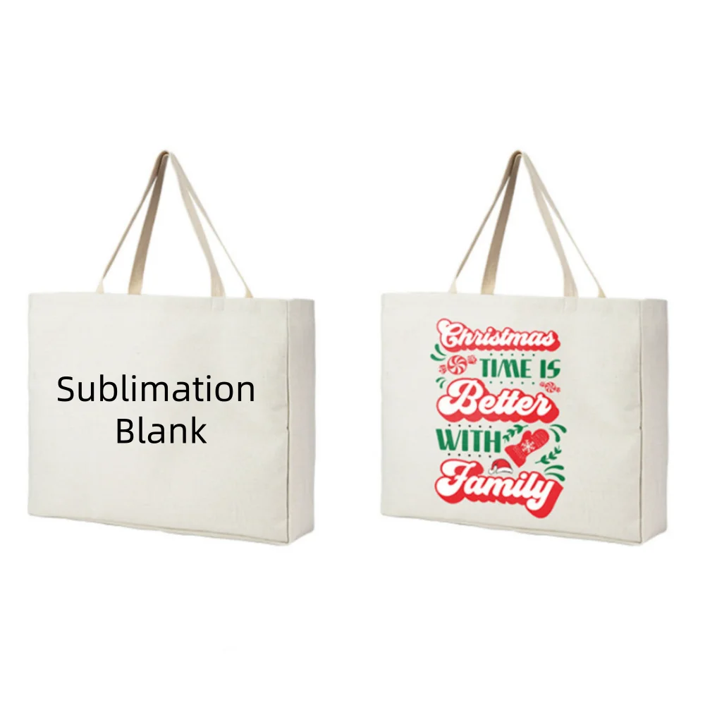 

Large Capacity Fashion Sublimation Blank Linen Shopping Tote Bag with Handles Casual Reusable for Heat Transfer Print