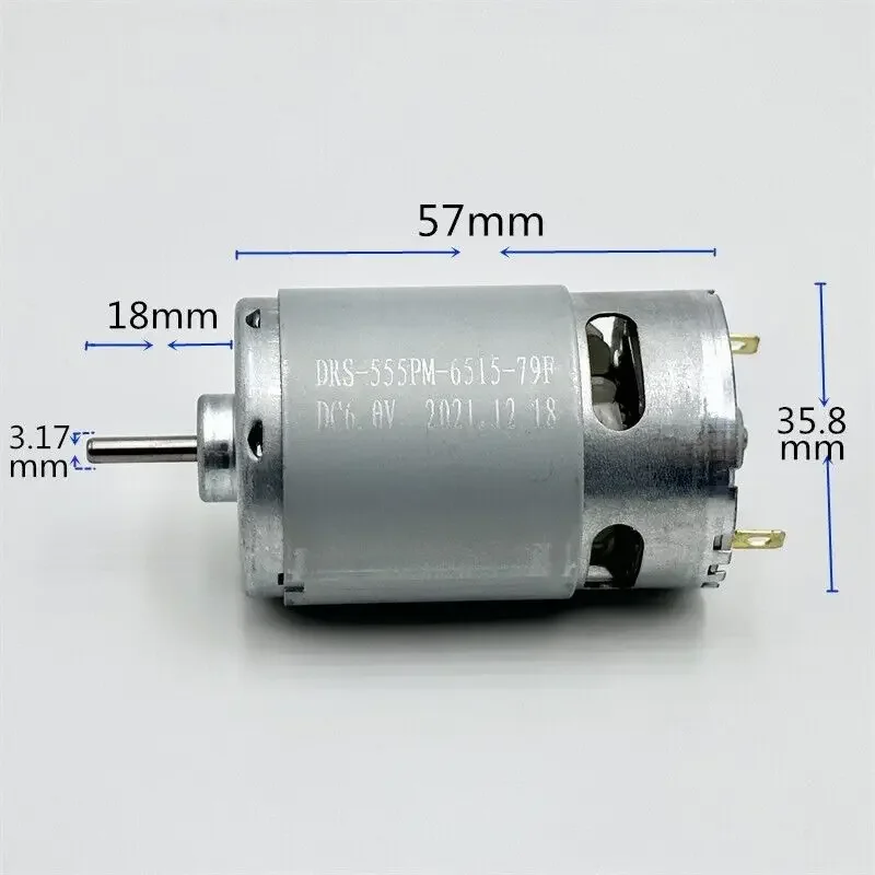 RS-555-6515 Carbon Brush Motor DC 6V 9.6V 12V 17200RPM High Speed High Power Large Torque for Electric Drill Vacuum Cleaner