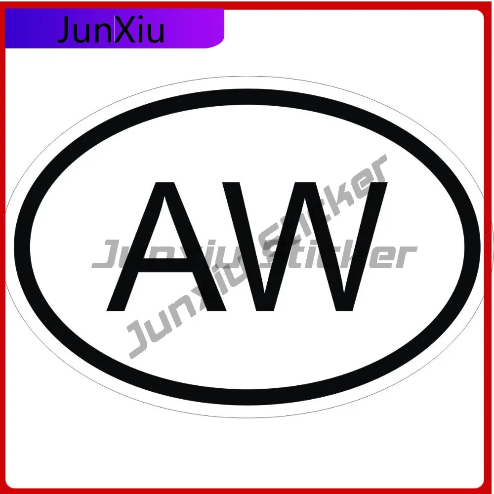 

Aruba Country Code Cool Best Gift Waterproof Modern Bumper Decal Accessory Vinyl Car Laptop Window Auto Exterior Decor