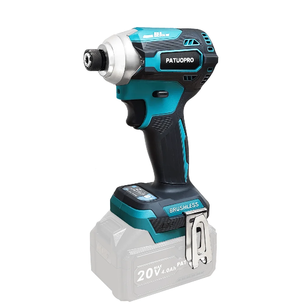 PATUOPRO 1/4-Inch Electric Screwdriver Impact Wrench High-speed Brushless Cordless Power Tool For Makita 18V Battery(No Battery)