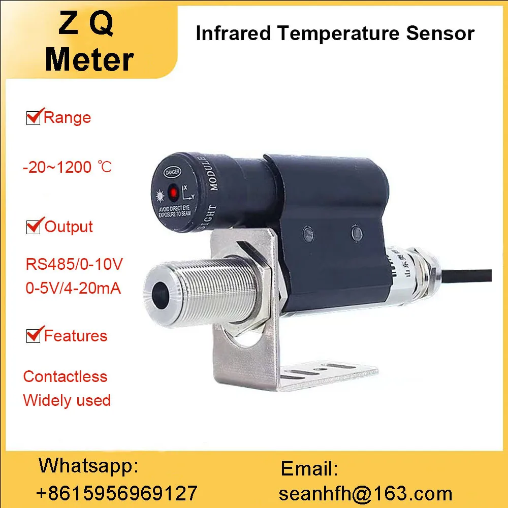 

Industrial online infrared thermometer probe infrared temperature sensor high temperature transmitter 4-20ma/485