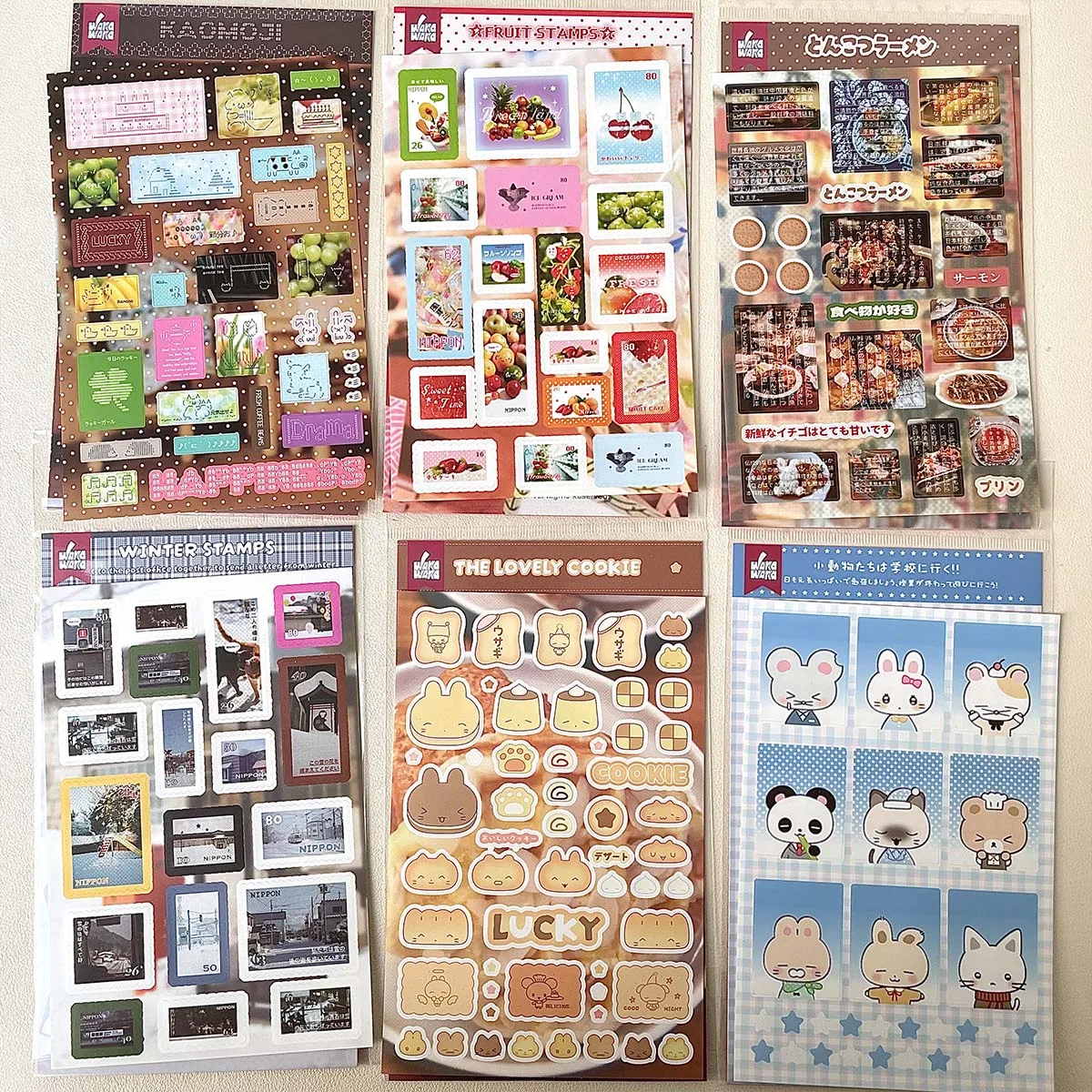 Cute Retro Scrapbook Decor Stickers Fruit Vintage Stickers Stamp ID Photo Adhesive Decals Phone Case Journal Supplies