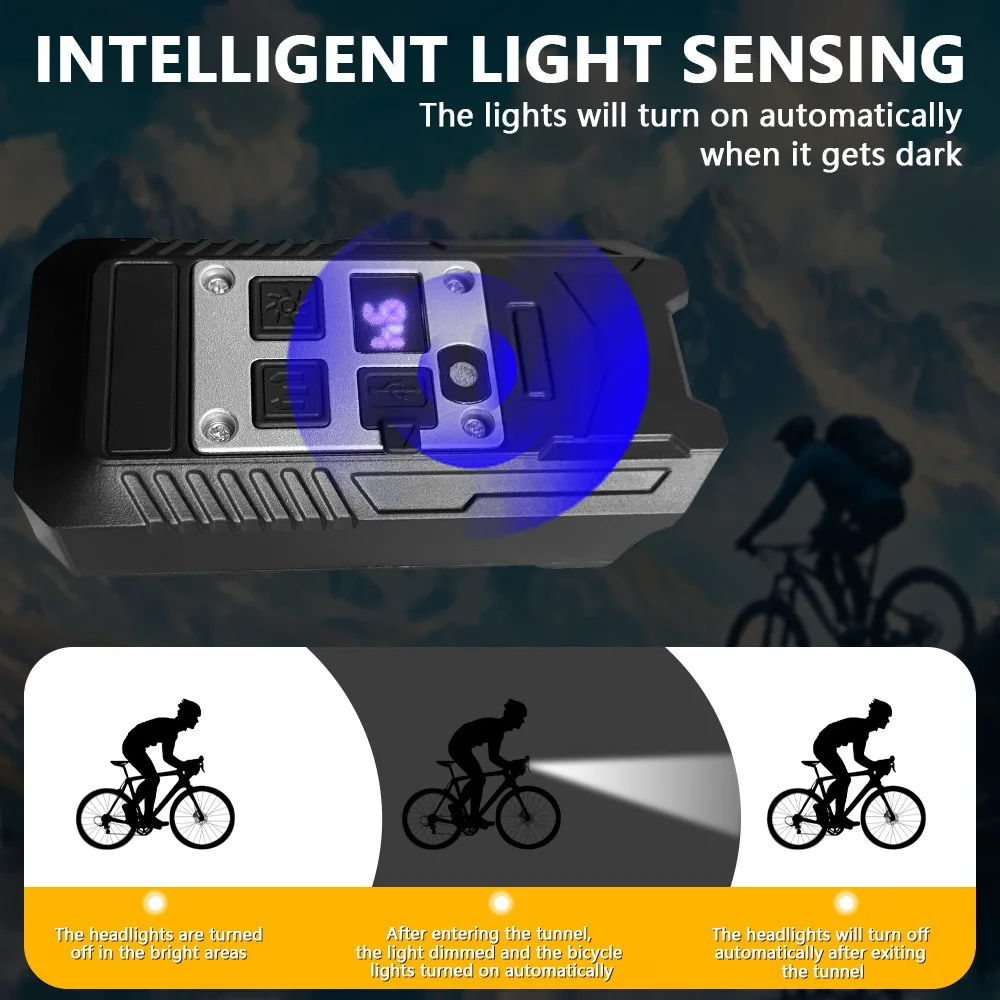 High Brightness Night Riding Light 9LED Strong Light Flashlight Riding Equipment Type-C Charging Outdoor Lantern for Bicycle