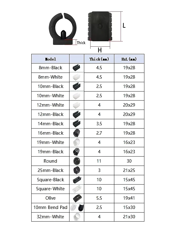 Black White Plastic Furniture Foot Pads Table Leg Covers Chair Pads Anti Slip And Wear-resistant Foot Protection Cover Pipe Caps