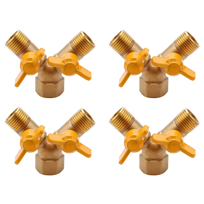 

ABLJ 4X 2 Way 1/2 Inch Faucet Adapter Outside Garden Irrigation Tap Adapter And Hose Divider