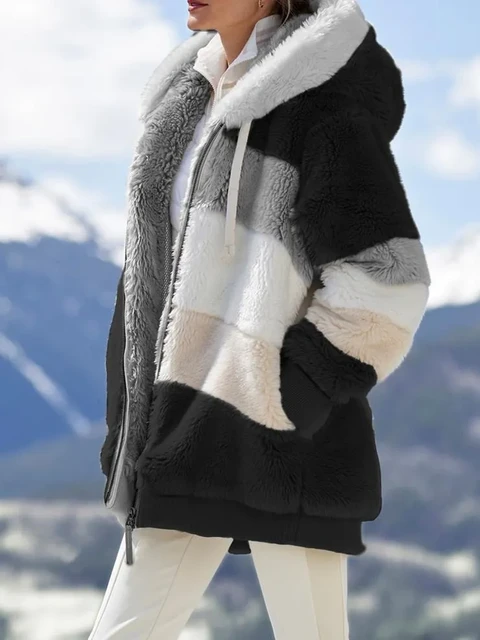 Plaid hooded coat womens hotsell