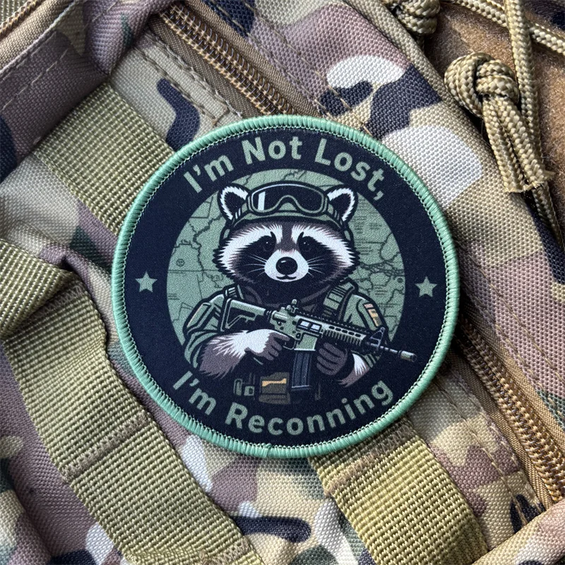 Parche táctico mapache I'm Not Lost Reconning – Insignia de moral con velcro - imagen 5