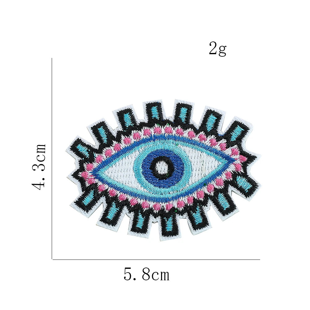 8 SZTUK / ZESTAW Tureckie niebieskie oczy Fatima Palm Haftowana naszywka Żelazko na naszywki na ubrania DIY Odzież Materiały do szycia Scrapbook