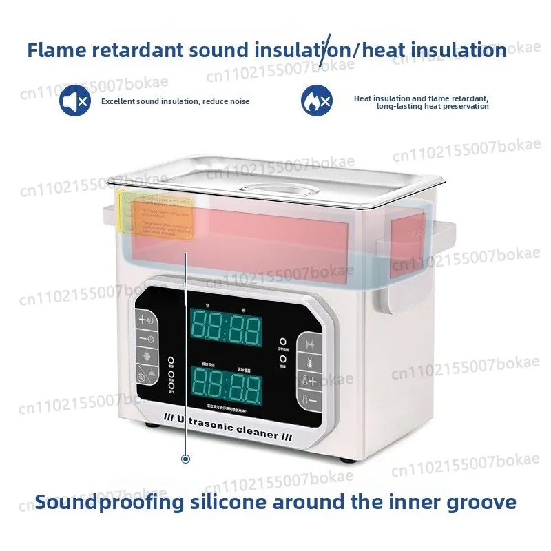 Touch ultrasonic cleaning machine with degassing variable wave power frequency scanning