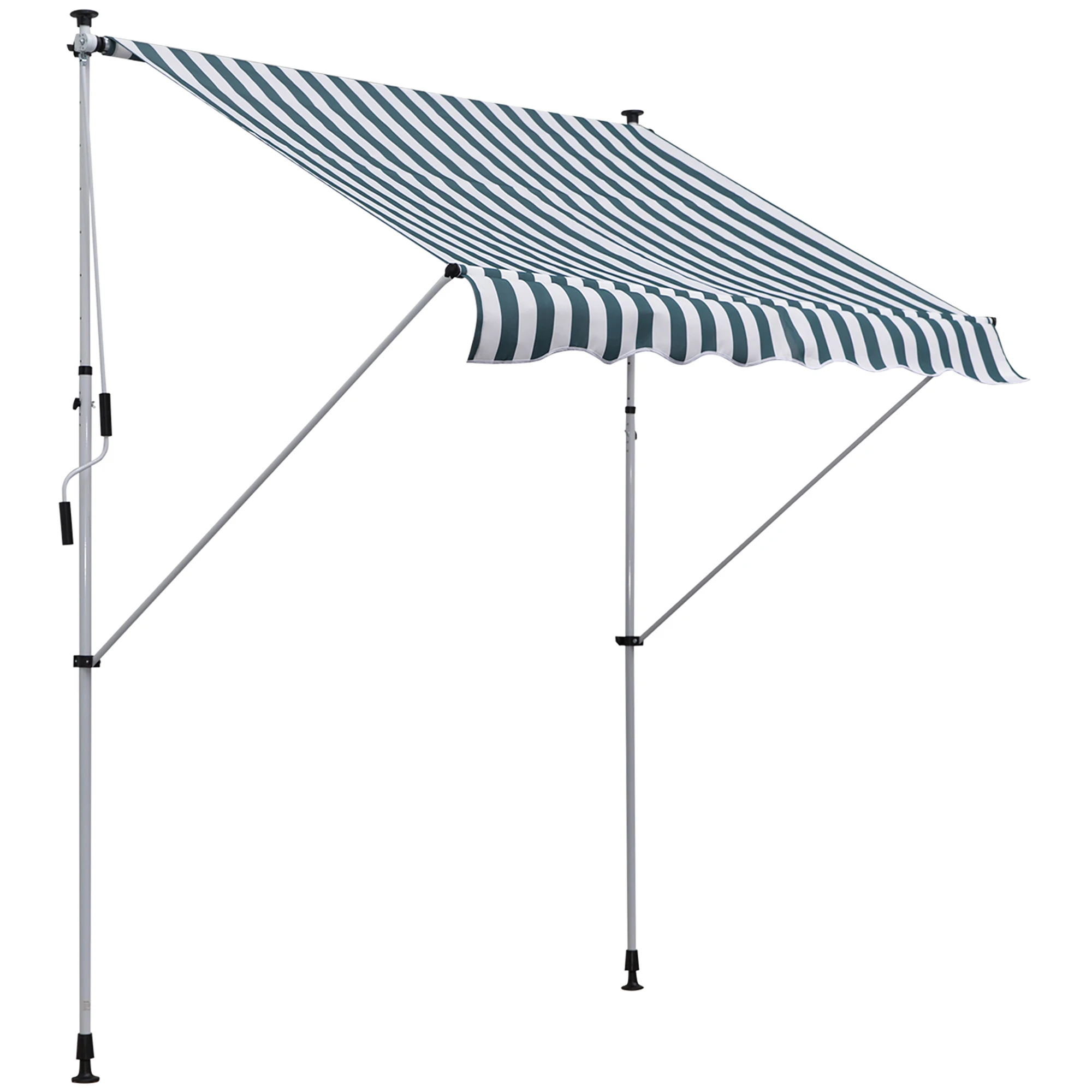 Tenda retrattile manuale Outsunny regolabile in altezza con manovella 170-280 cm
