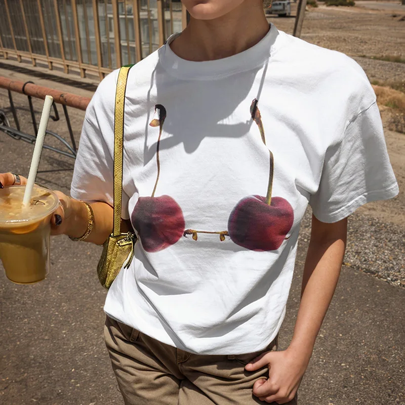 

New Round Neck Short Sleeve Casual Loose Women's Top Abstract Printed T-shirt