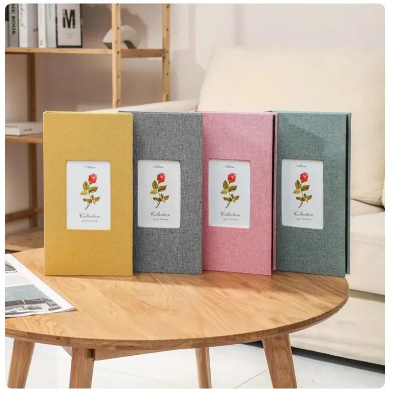 6 Inch 300 Sheets Retro Linen Insert Commemorative Albums Cover Window Design Large-capacity Family Memoirs Wedding Photo Album