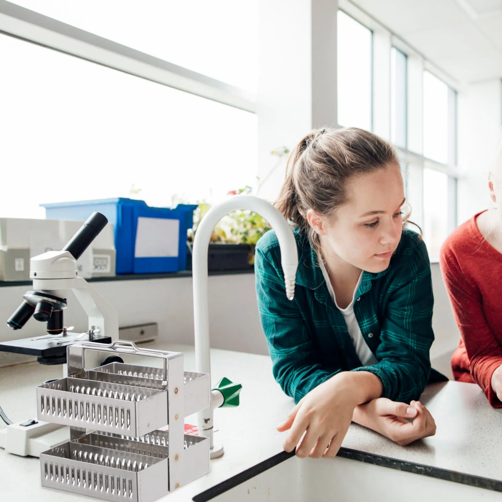 

Подставка для предметных стекол из нержавеющей стали на 30 мест, держатель для стеклянных предметных стекол, стойка для окрашивания, легкое портативное лабораторное оборудование