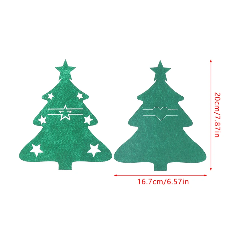 6Pcs Christmas Tree Cutlery Covers Felt Non-woven Fabric Knife Fork Set Bags New Year Xmas Party Decor Tableware Holder Mats