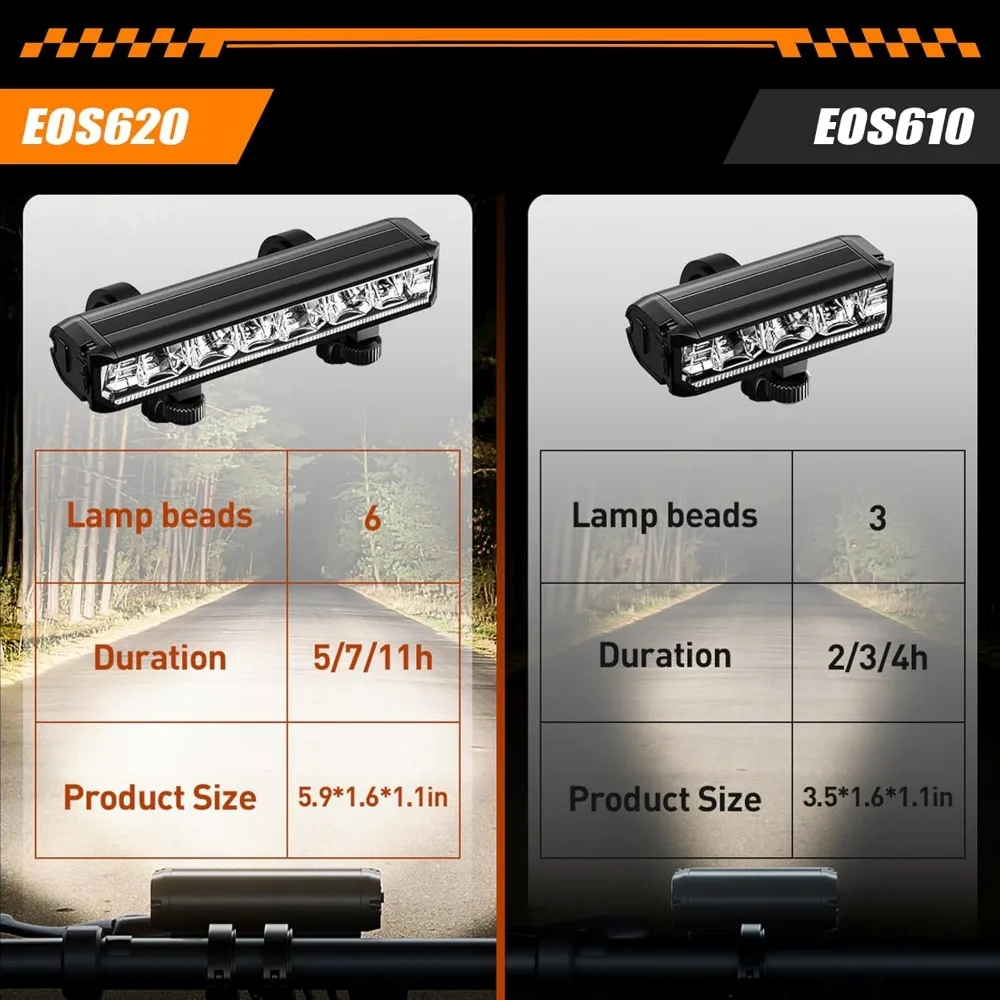 Luzes de bicicleta, luzes de bicicleta para passeios noturnos, farol de bicicleta recarregável USB de liga de alumínio de 6 LED e luz traseira, IPX5 à prova d'água