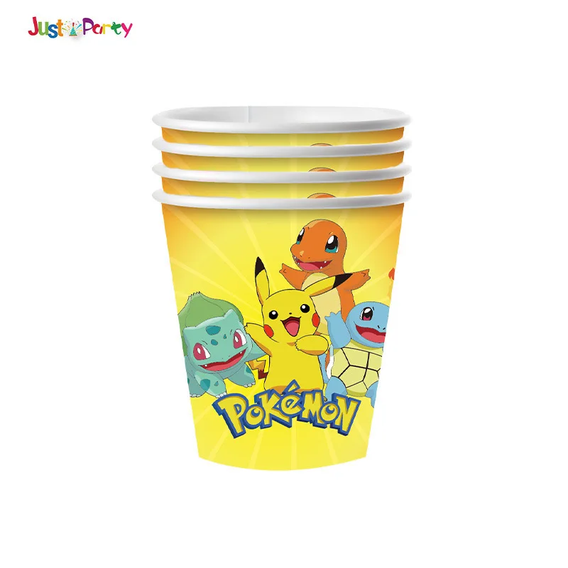 Hot Pokemon Birthday Decoration Disposable Tableware Tablecloth Cup Plate Napkin Pikachu Baby Shower Kids Party Supplies