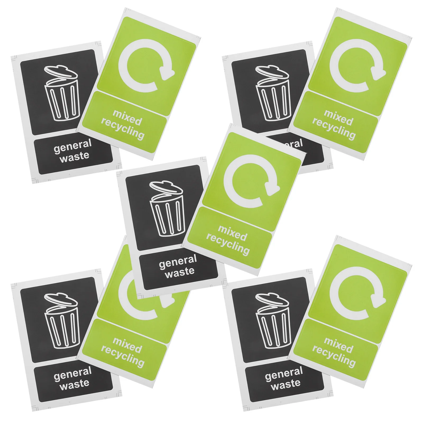 

10Pcs Trash Can Decals Waterproof Garbage Bin Stickers for Recycling Compost and General Waste Identification Waste Bin Stickers