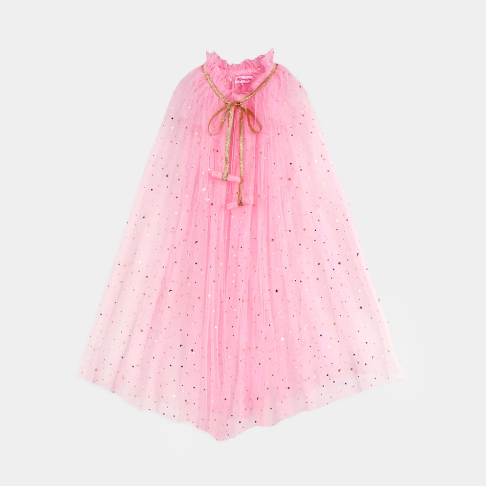 Lightweight Girls Kids Costume Accessories 10 Pcs/Set Sequins Tulle Cloak Wand Bag Gloves Necklace in Candy Color for Party