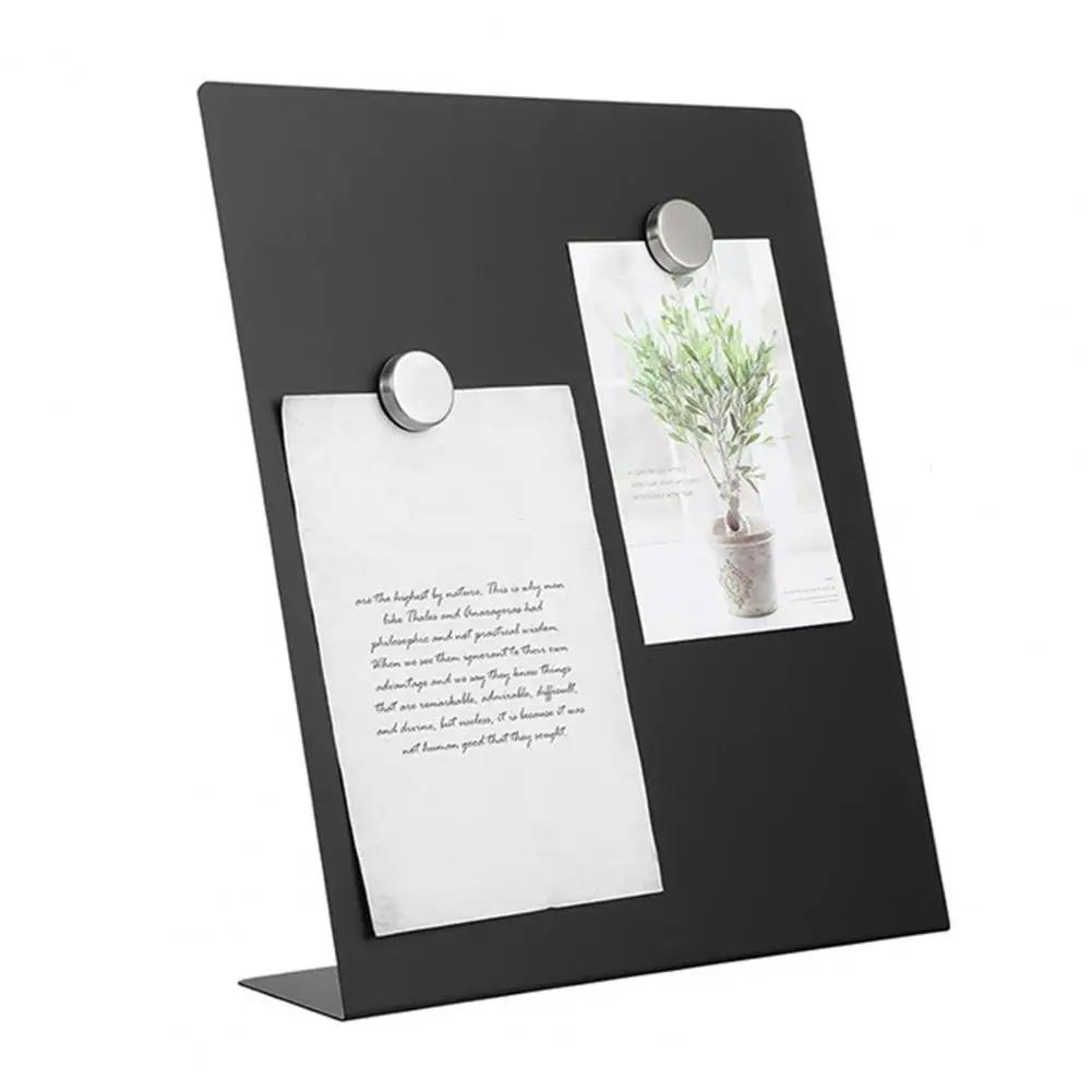 Memo Display Board Metal Memo Board with Magnetic Surface for Office Home Use Desktop Display Stand for Notes Photos for Memos