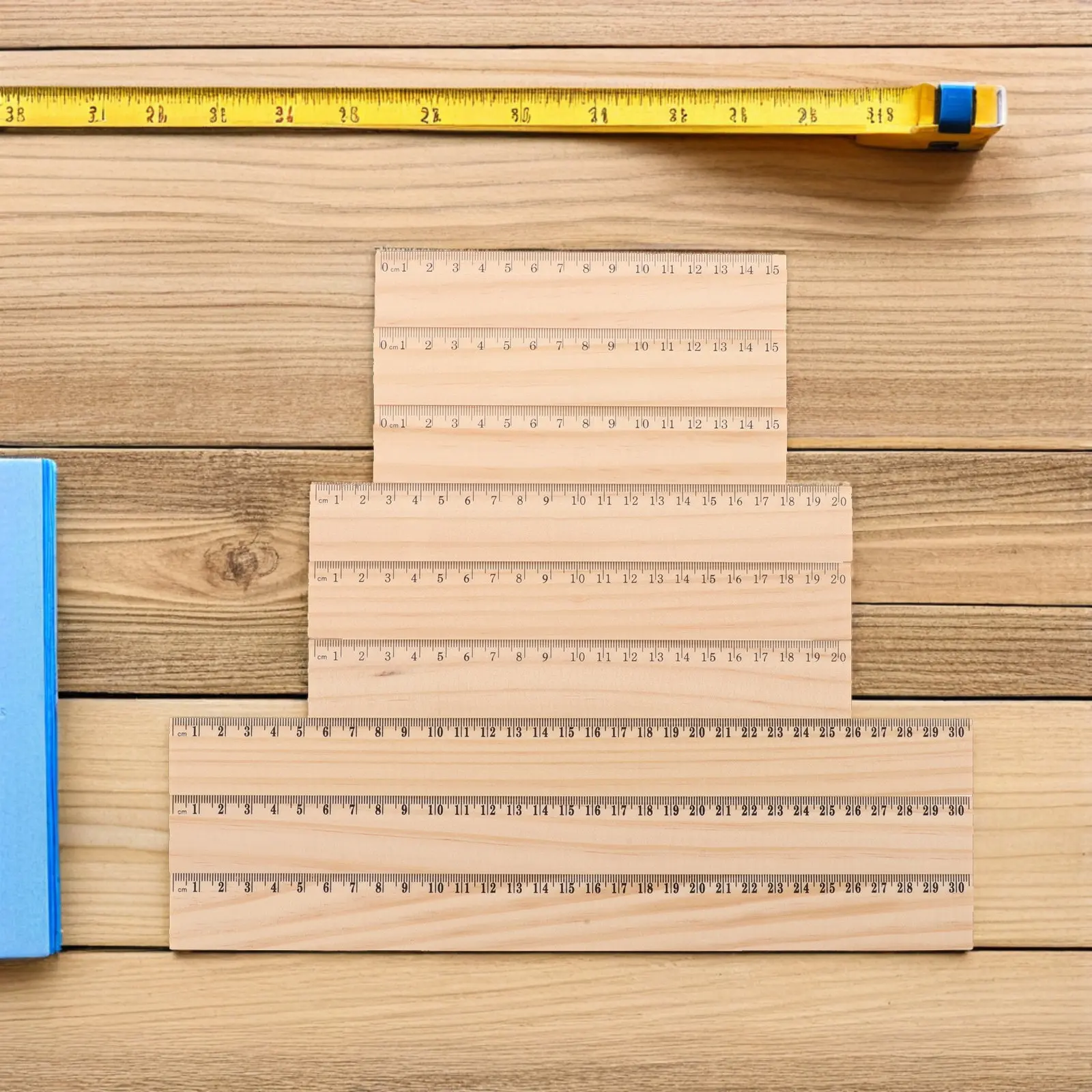 24pcs-wooden-straight-rulers-set-15cm-20cm-30cm-school-measuring-tool-clear-scale-markings-multi-drawing