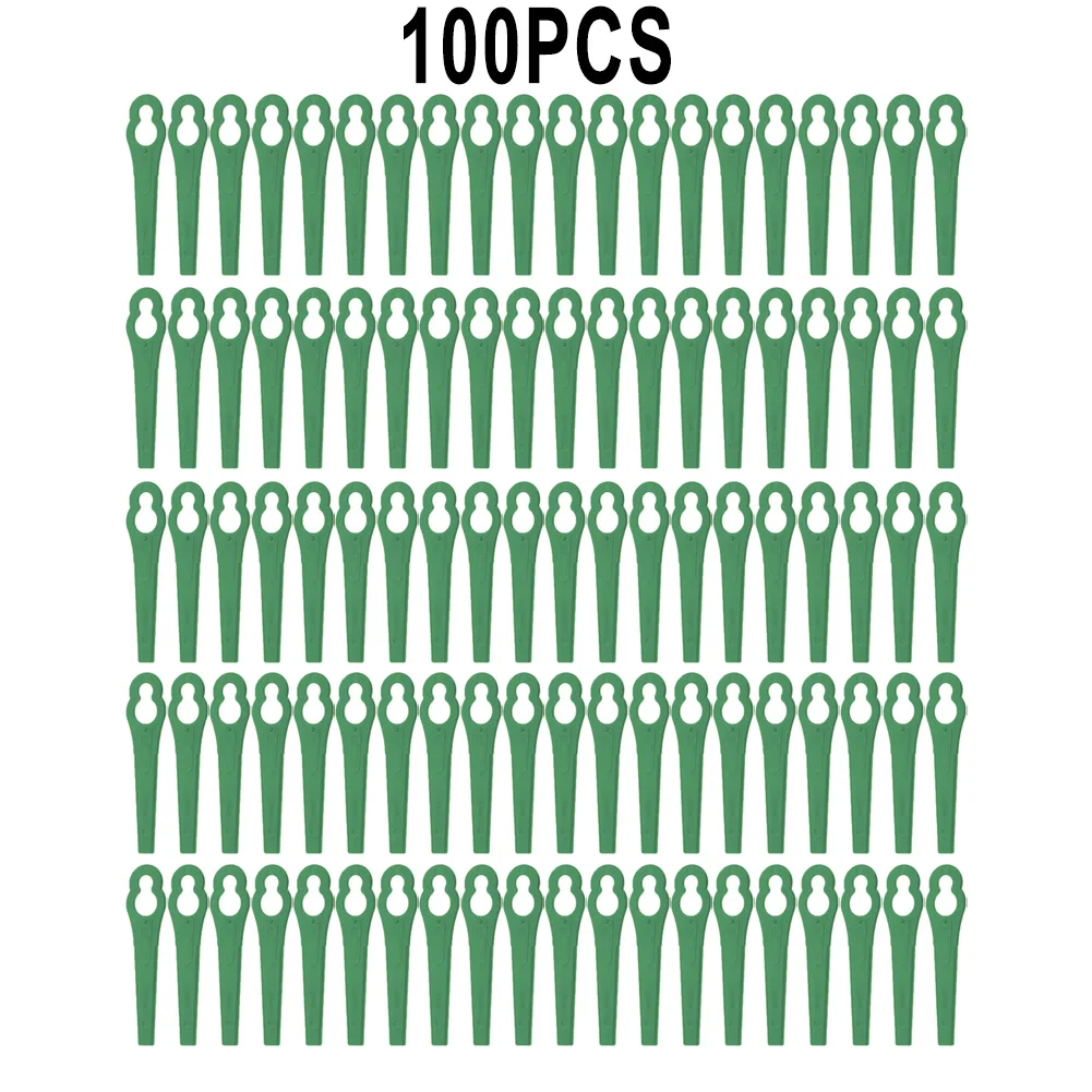 50/100pcs Plastic Blades Green For Florabest FRTA20 A1 Cordless Grass Trimmer Strimmer Parts Garden Power Tool Accessories