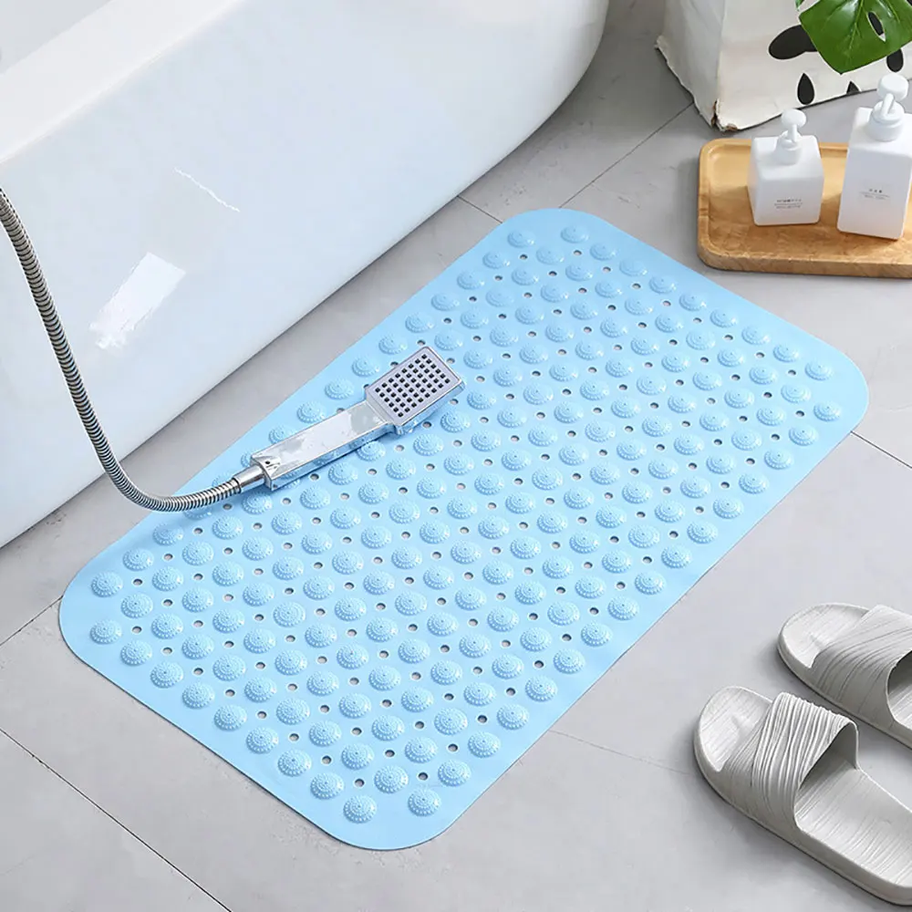 Silicone World Bathroom Anti-skid Mat PVC Bathroom Massage Foot Mat Shower Household Bathtub Mat With Suction Cup Floor Mats