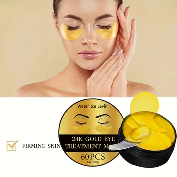 24K Gold Collagen Eye Mask Anti Dark Circles Eyes Bags Moisturizing Anti-Wrinkles Eye…