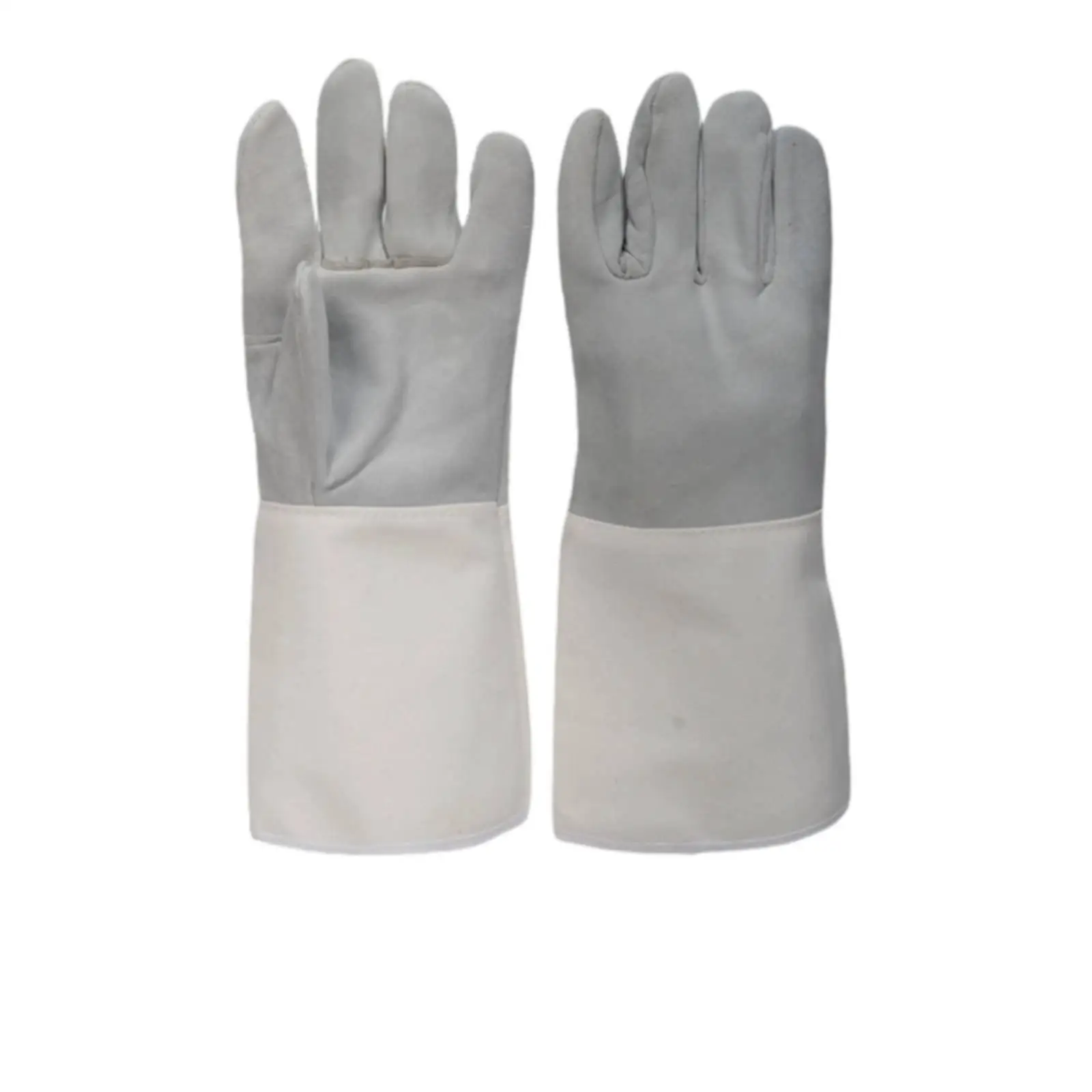 Metalworking Gloves Spatter-Resistant Long Leather Metalworking Gloves Multi-Layered Protection Shielded Workwear for