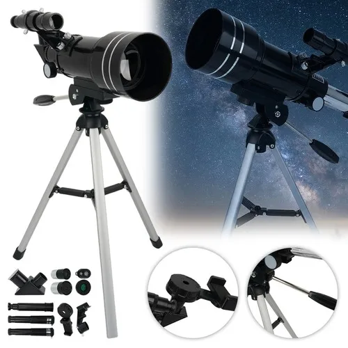 Télescope astronomique pour enfants à grande ouverture de 70 mm, lentille optique HD, trépied portable inclus, cadeau scientifique pour enfants pour observer les étoiles