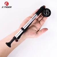 Bomba de aire portátil para bicicleta X-TIGER, 25cm, alta presión, 300psi, con calibre para horquilla y suspensión trasera, amortiguador de montaña