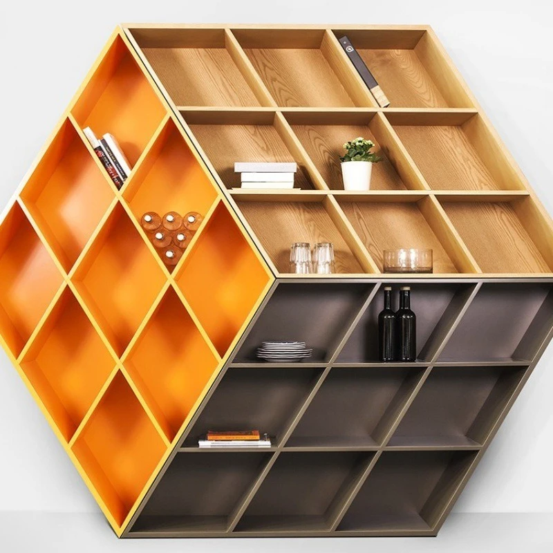 

Painted bookshelf Personalized art Wall hanging bookcase Modern simple shelf
