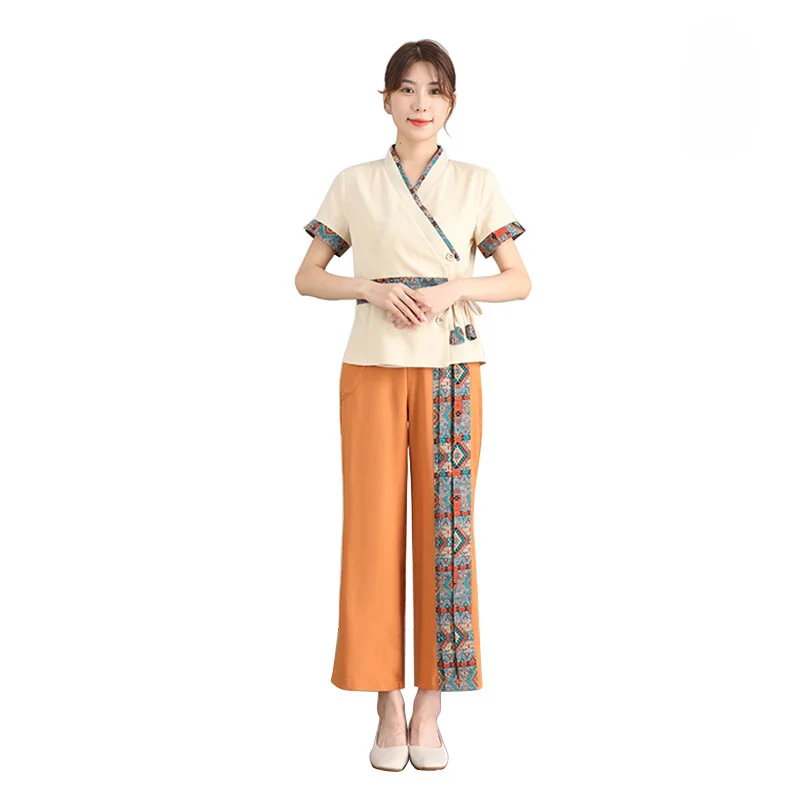 Thai Spa Massage Technician Overalls Suit Waitress Clothing Pedicure Foot Bath Workwear Long Sleeve Spa Uniforms Women