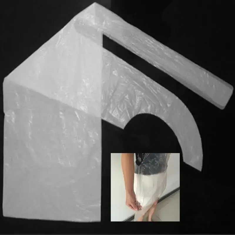 Premium 100pcs/set White Disposable Cleaning Apron Transparent Use Kitchen Easy Supplies Aprons Plastic Kitchen Antifouling