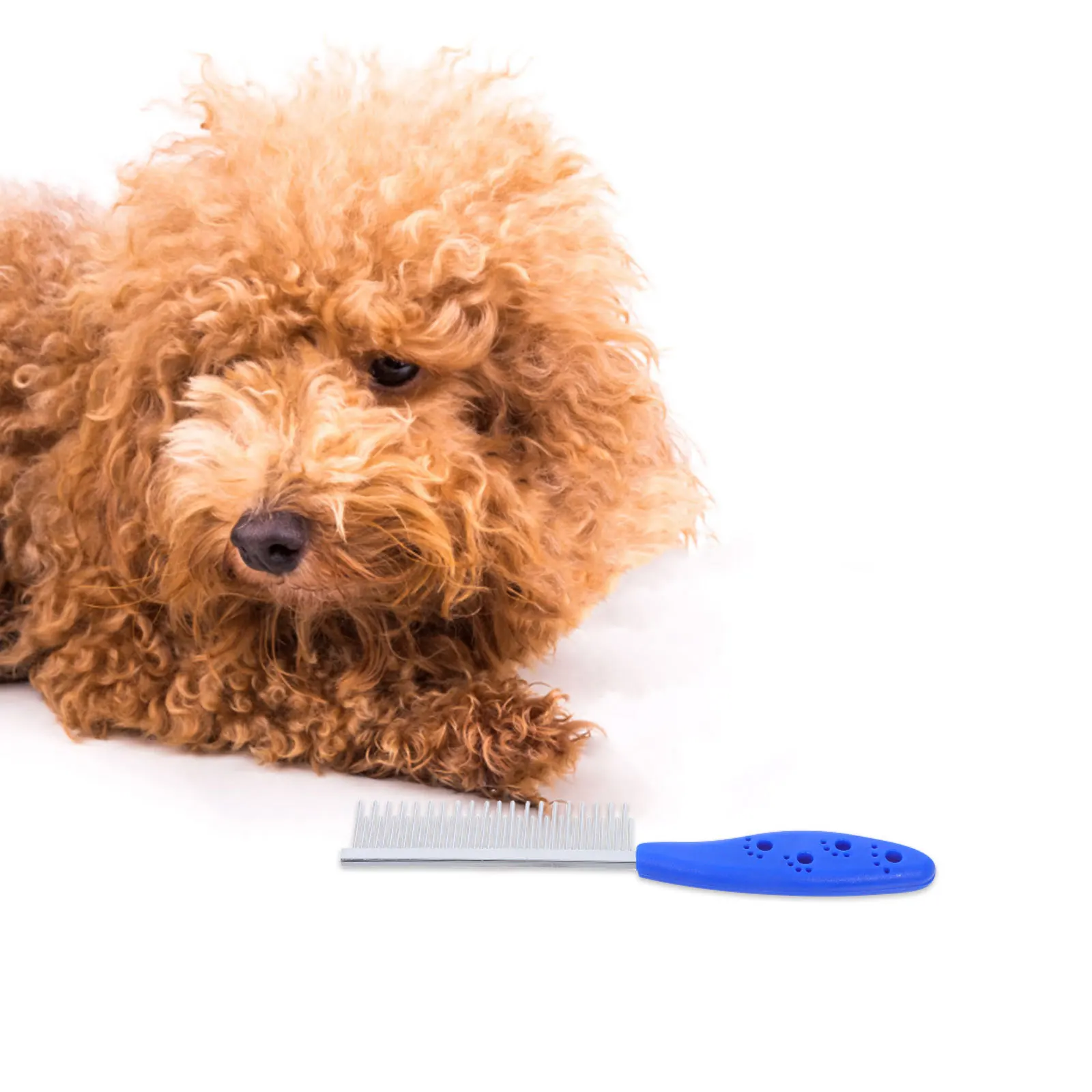 

Pet Comb Stainless Steel Dog Grooming Tool Tangle Remover For Cat Detangling Brush Lightweight Anti-Slip Handle