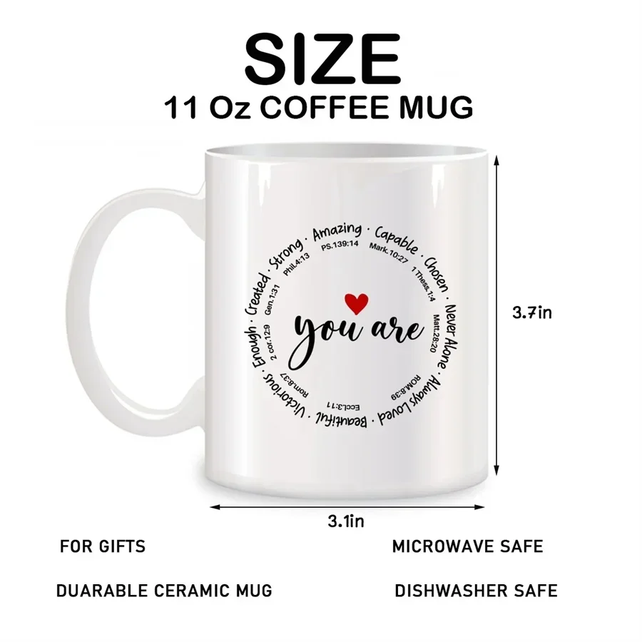 You Are Amazing Mugs For Religious Gifts for Women Birthday Gifts Novelty Coffee Ceramic Tea Cups White 11 oz