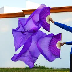 High Quality Dance Fans Imitation Silk 1PC/1Pair 10 Colors Hand-dyed Solid Color Hot Sale Silk Veils Belly Dancing Fans 180*90CM