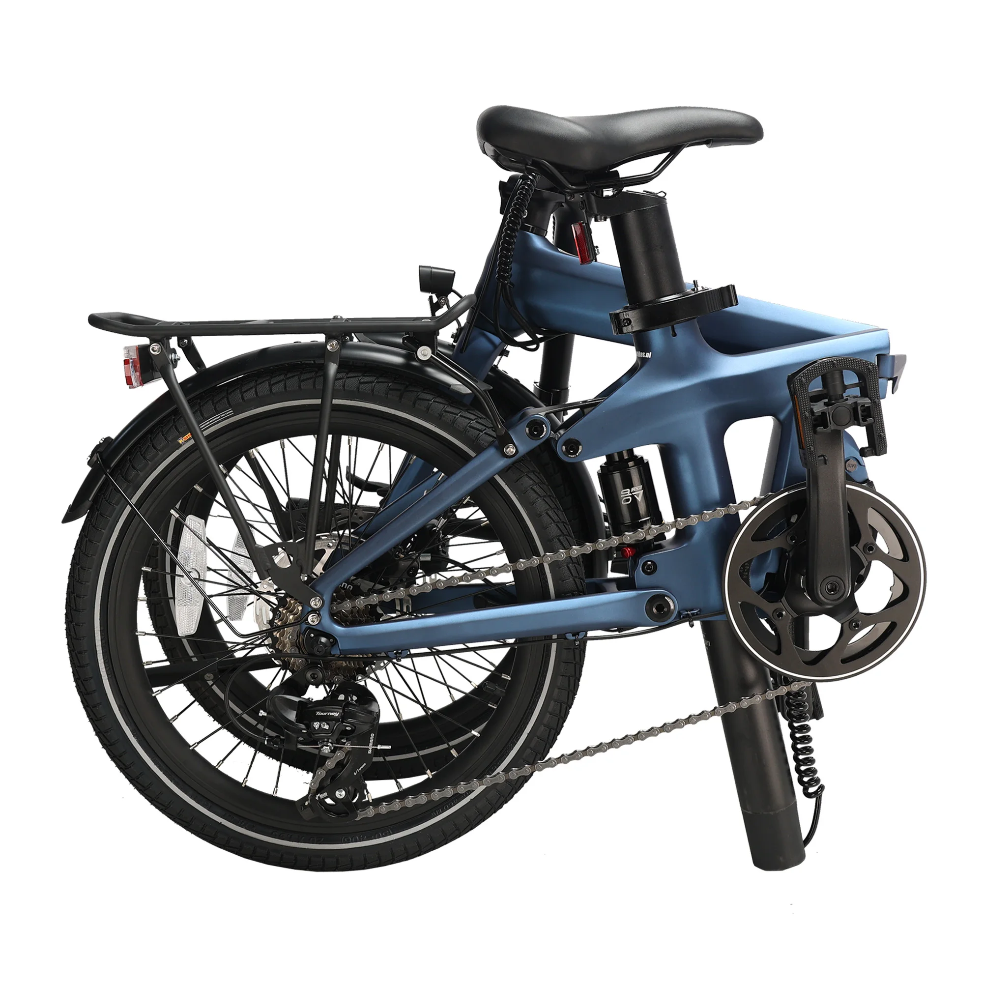 Carbon Fiber Folding E Bike 20 Inch, 250W Hidden Battery Belt Drive, Lightweight Urban Commuter with Torque Sensor Use