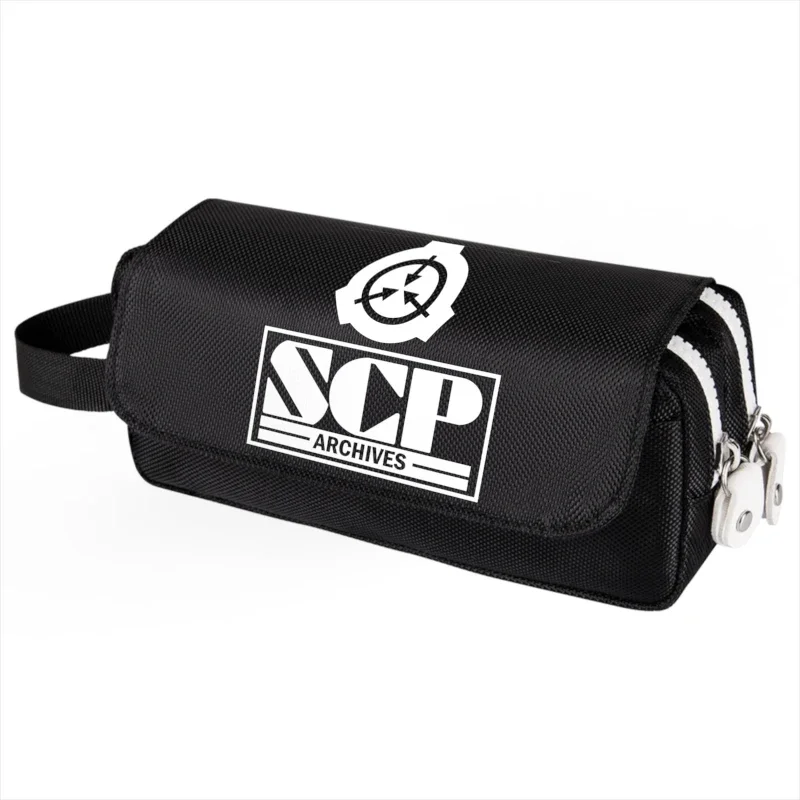 SCP Foundation pencil case cartoon multi layer large capacity multifunctional pen bag organizer pouch school stationery