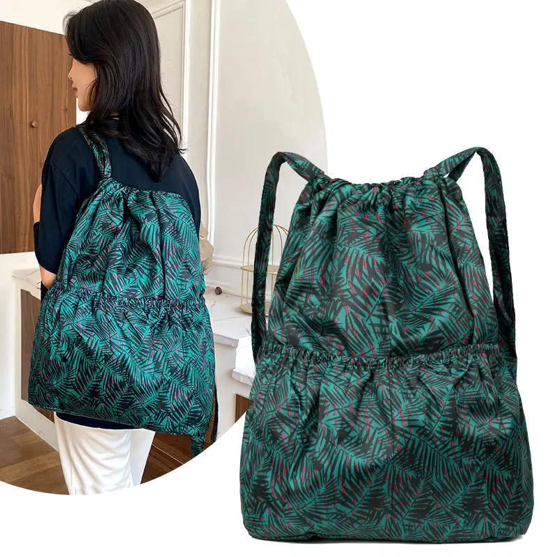 

Новый модный легкий рюкзак большой вместимости для женщин, портативная сумка на шнурке для покупок и путешествий, спортивная сумка для фитнеса и хранения