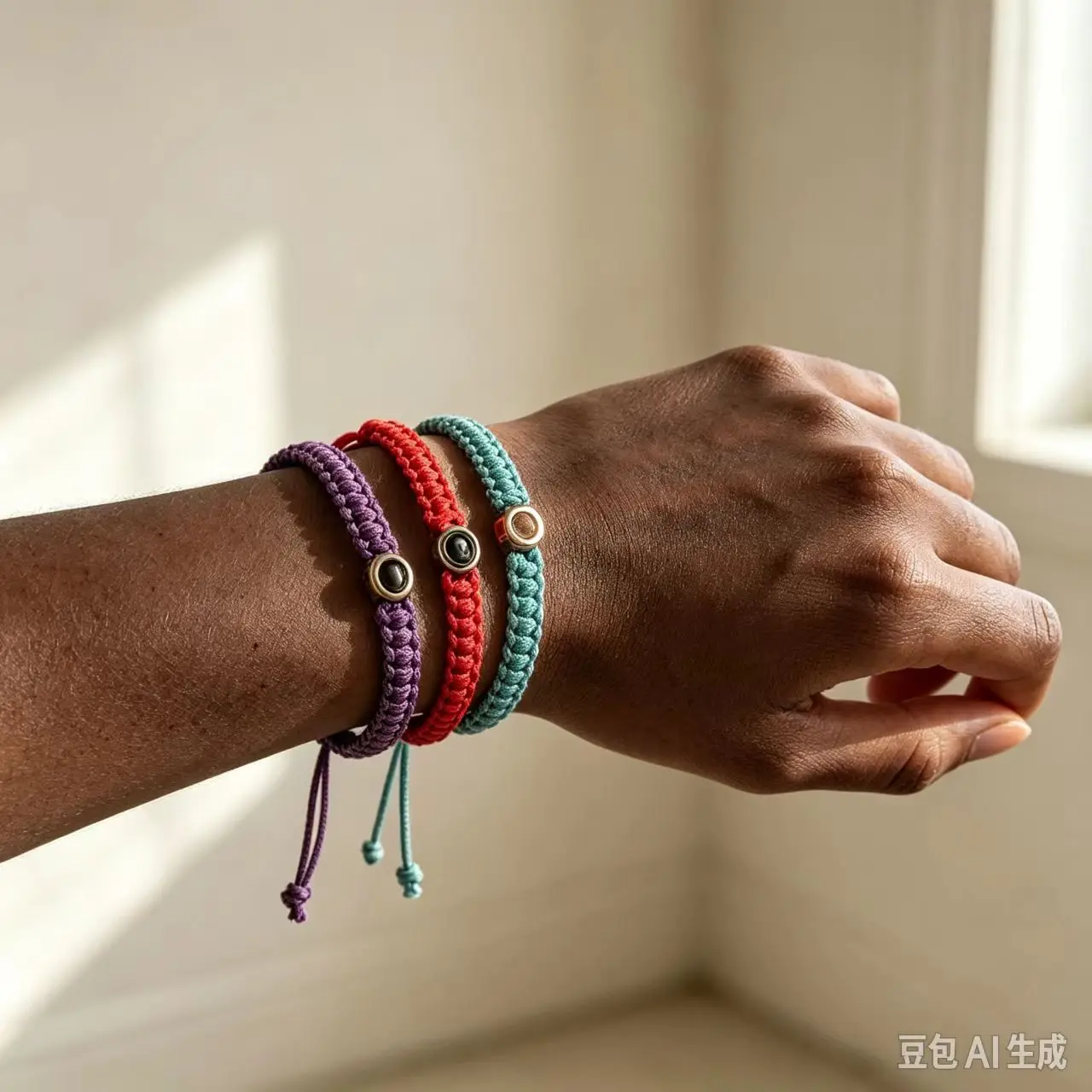 Custom Photo Projection Braided Bracelet Personalized Picture Inside Handmade Adjustable Rope Bracelet Couple Gift