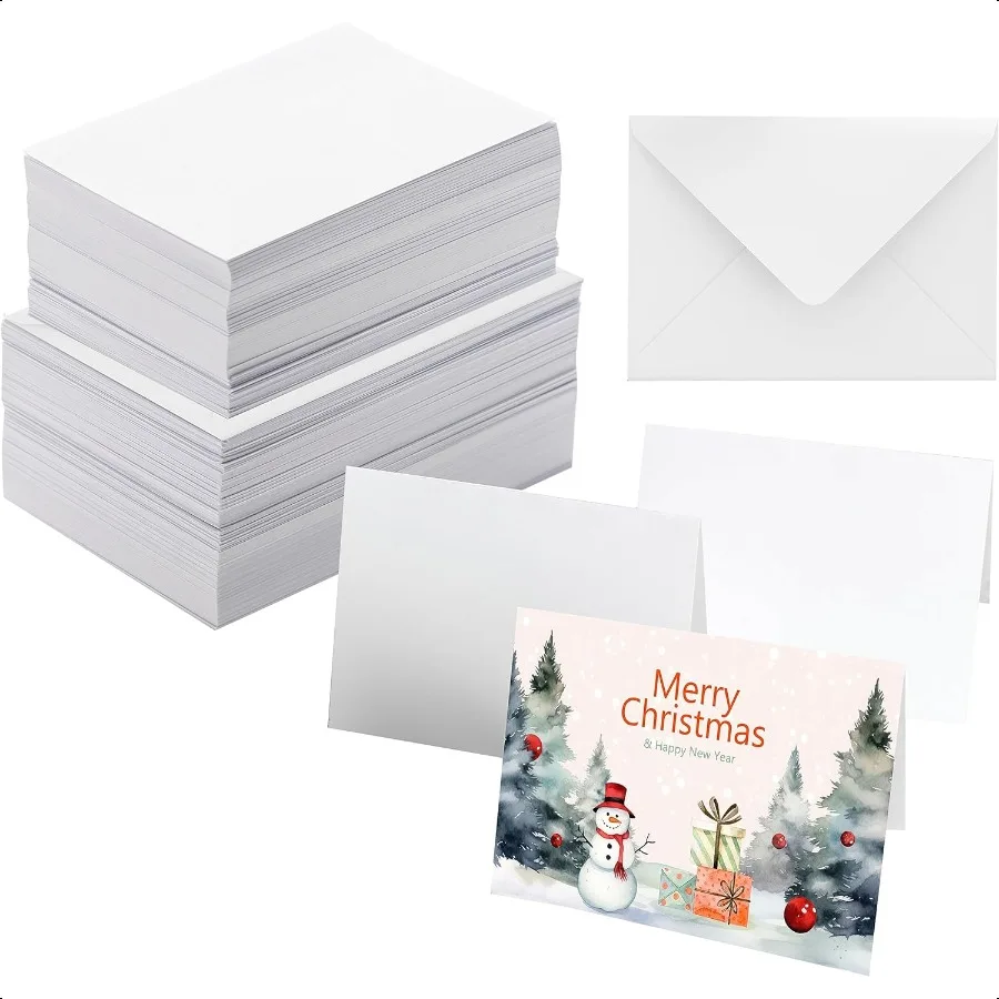 

50 Pack Heavyweight Cotton Watercolor Cards with Envelopes 4 x 6 Inch Perfect for Painting or Card Making Ideal for Christmas a